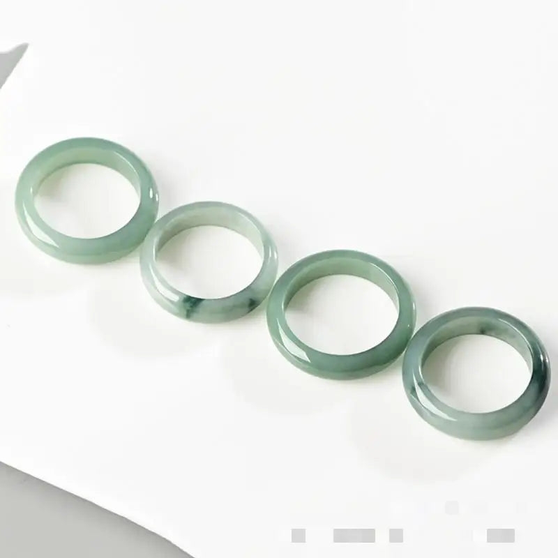 Grade A Myanmar Jadeite Ice Floating Flower Jade Ring Men Women Fine Jewelry Accessories Genuine Burma Jades Stone Band Rings