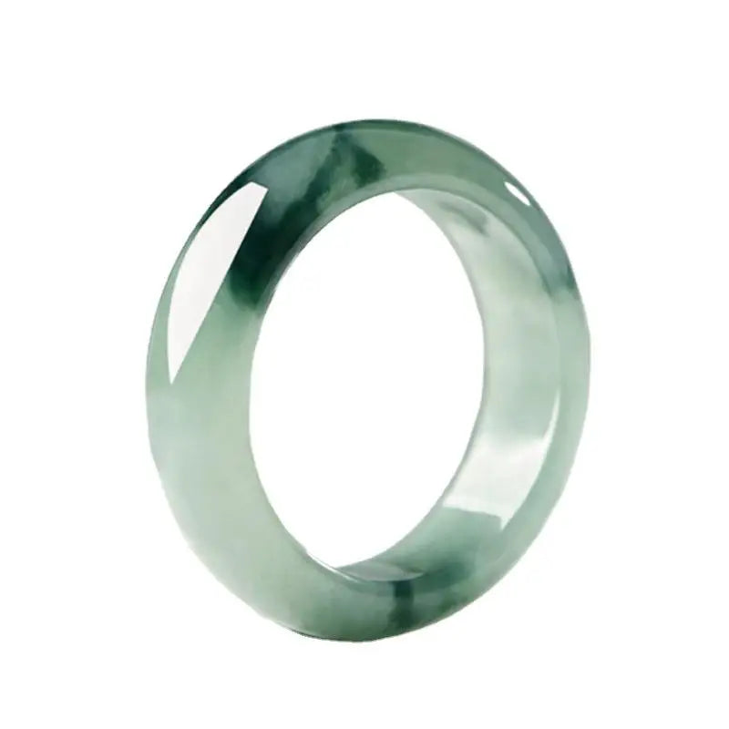 Grade A Myanmar Jadeite Ice Floating Flower Jade Ring Men Women Fine Jewelry Accessories Genuine Burma Jades Stone Band Rings