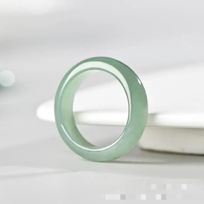 Grade A Myanmar Jadeite Ice Floating Flower Jade Ring Men Women Fine Jewelry Accessories Genuine Burma Jades Stone Band Rings