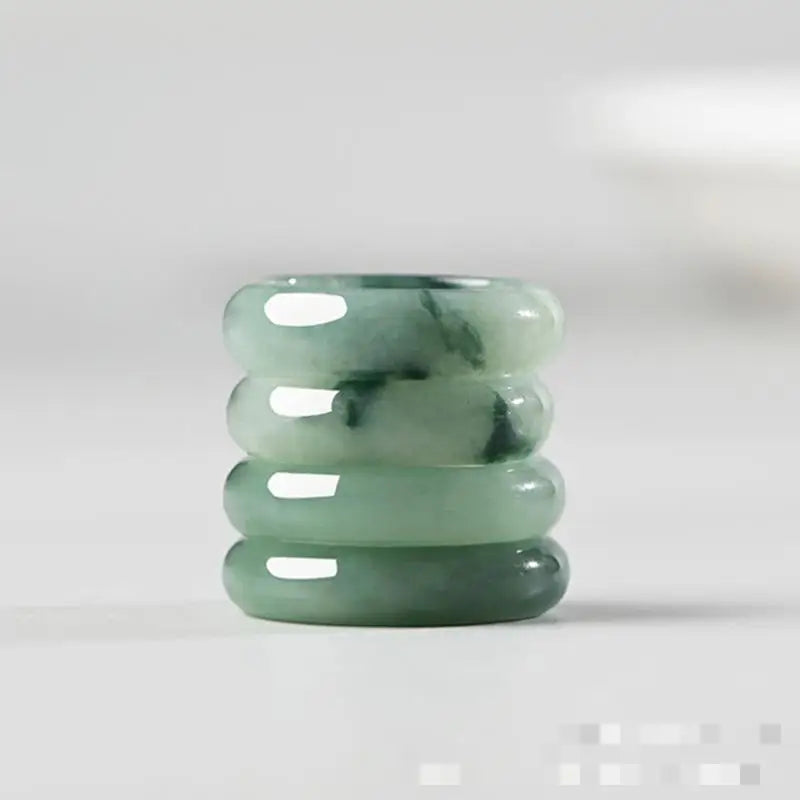 Grade A Myanmar Jadeite Ice Floating Flower Jade Ring Men Women Fine Jewelry Accessories Genuine Burma Jades Stone Band Rings