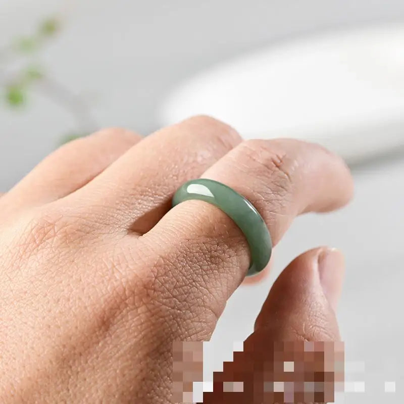 Grade A Myanmar Jadeite Ice Floating Flower Jade Ring Men Women Fine Jewelry Accessories Genuine Burma Jades Stone Band Rings