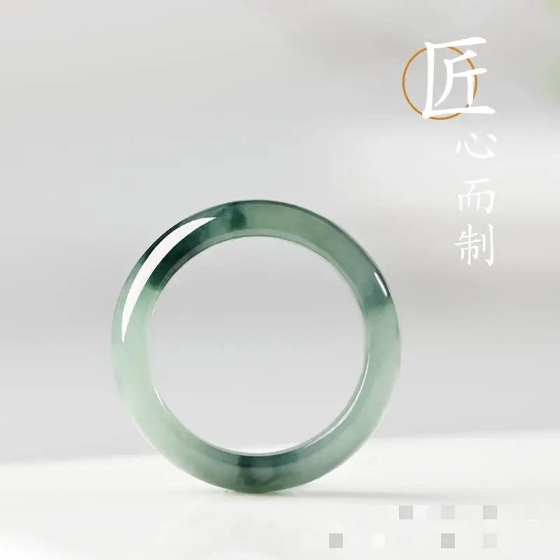 Grade A Myanmar Jadeite Ice Floating Flower Jade Ring Men Women Fine Jewelry Accessories Genuine Burma Jades Stone Band Rings